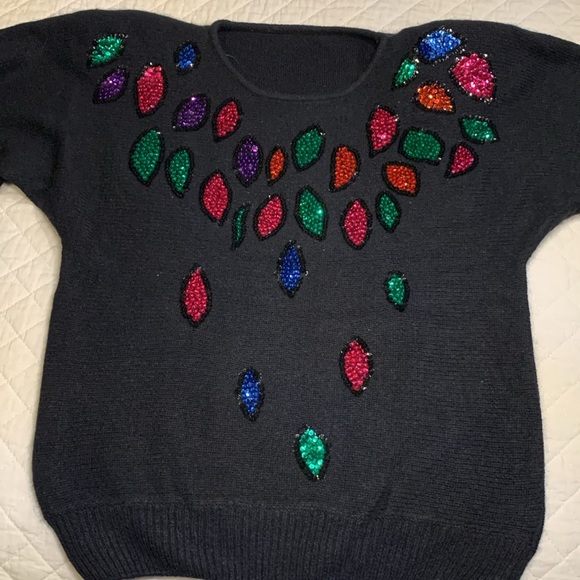 Vintage 80s sweater with shoulder pads great condition - Picture 6 of 6